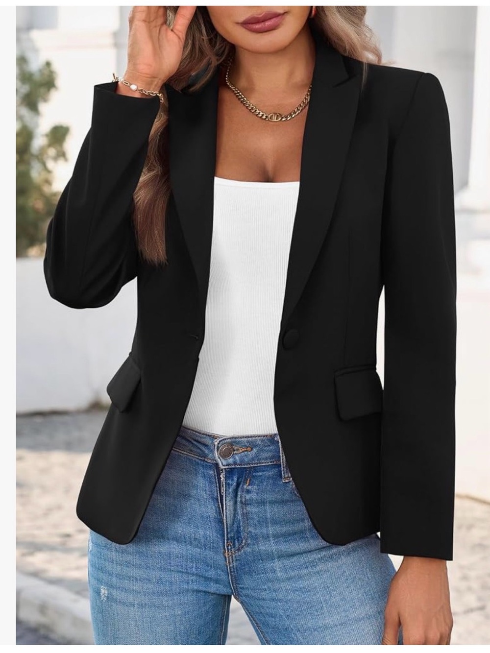 Women's Black Tailored Blazer - Sleek Jacket